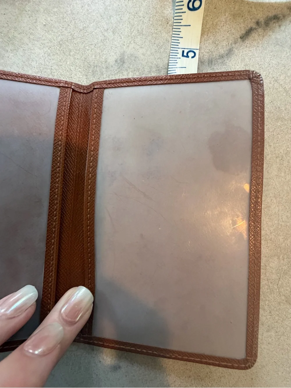 Louis Vuitton Leather Passport Cover Wallet in Brown